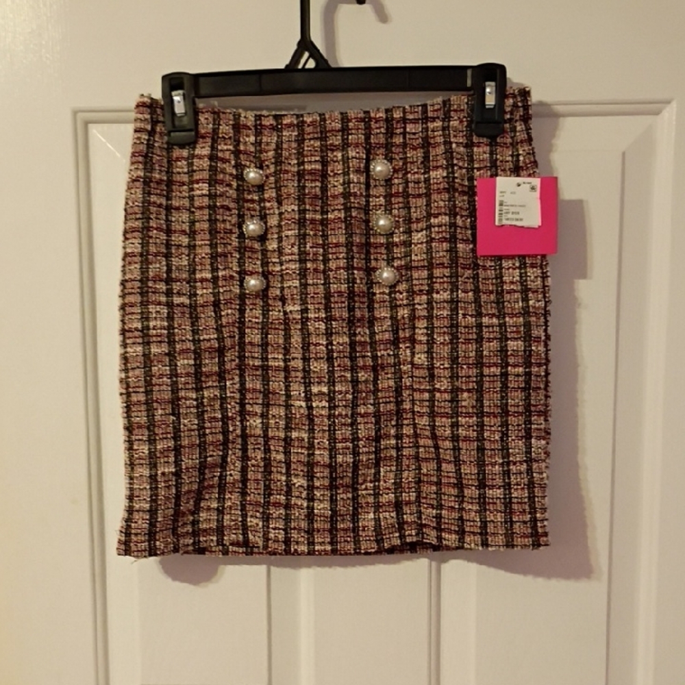 Amy Byer Multicolor Tweed Pencil Skirt